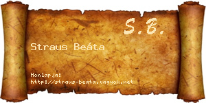 Straus Beáta névjegykártya